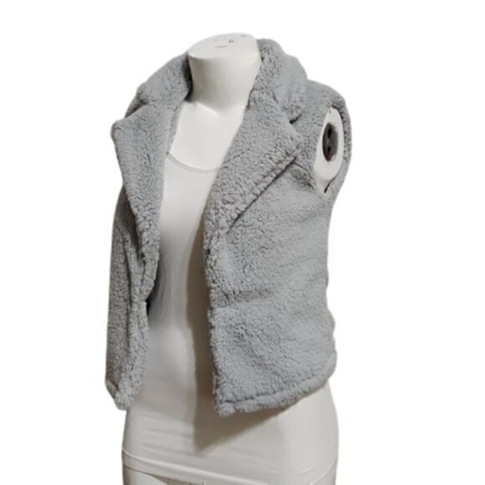 [Everly] Gray Faux Fur Vest - Size S